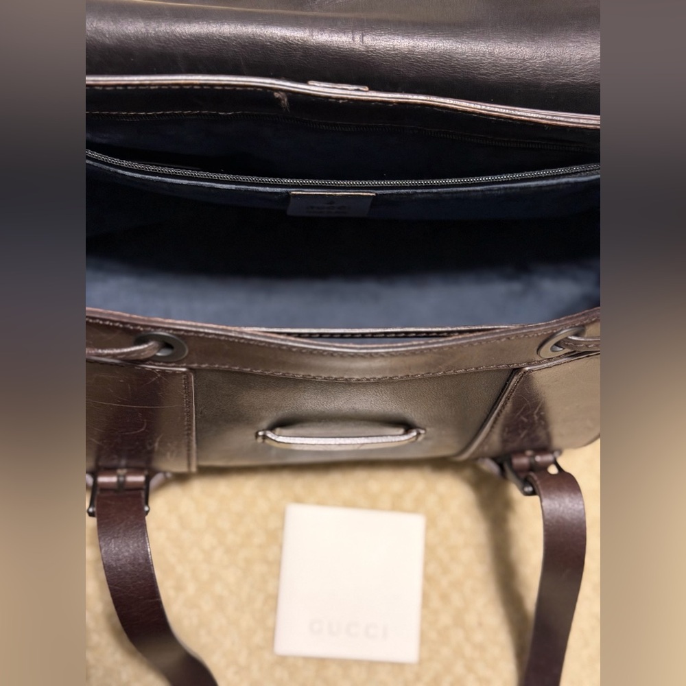 Gucci Rare Black and Brown Calf’s Leather Shoulder Bag - Picture 4 of 6